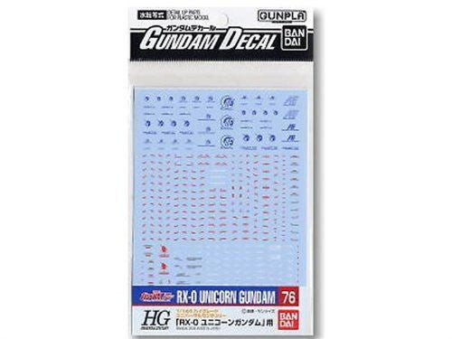 Bandai Gundam Decal No.76 For HGUC 1/144 RX-0 Unicorn Gundam