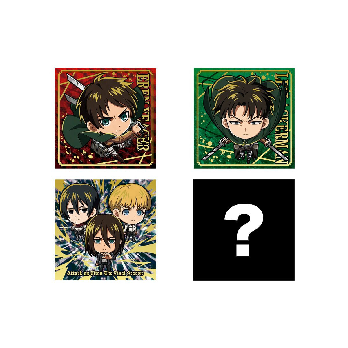 Bandai Candy Niformation Attack On Titan Deformed Metallic Sticker Collection 20pcs Box