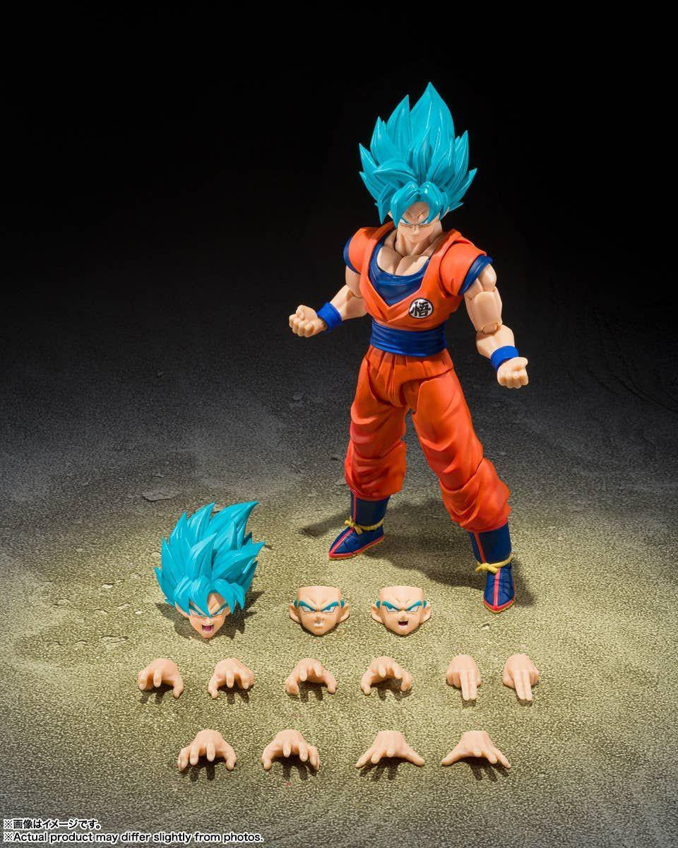 Bandai S.H.Figuarts Super Saiyan God Super Saiyan Son Goku - Blue Power Transcending Limits Figure (Dragon Ball Super)