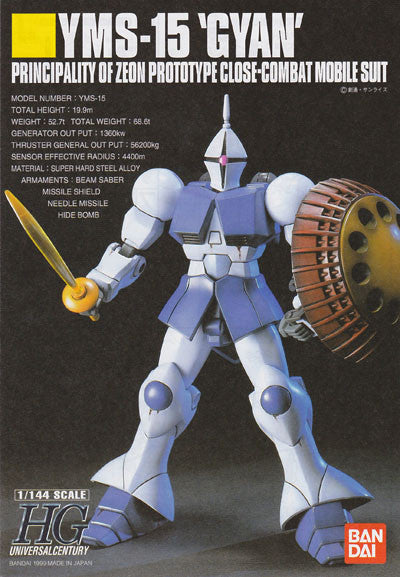  Bandai HGUC 002 Gundam YMS-15 GYAN 1/144 Scale Kit