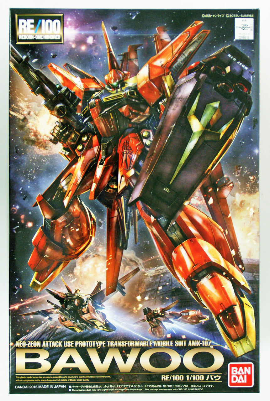  Bandai RE/100 105121 Gundam Neo-Zeon Attack Use Prototype Transformable Mobile Suit AMX 107 BAWOO 1/100 Scale Kit