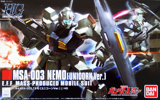  Bandai HGUC 140 Gundam MSA-003 NEMO (Unicorn Version) 1/144 Scale Kit