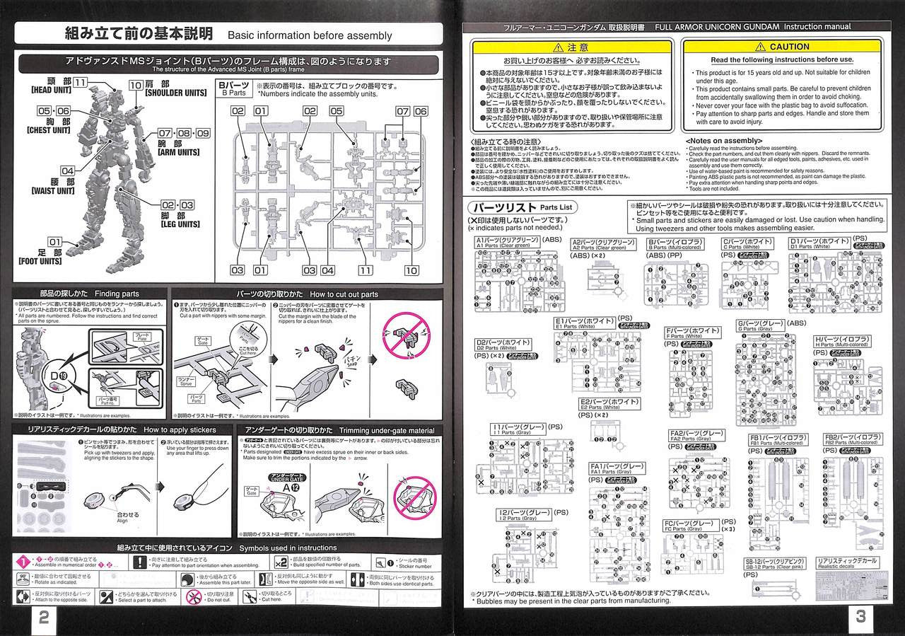  Bandai RG-30 Full Armor Unicorn Gundam 1/144 Scale Kit