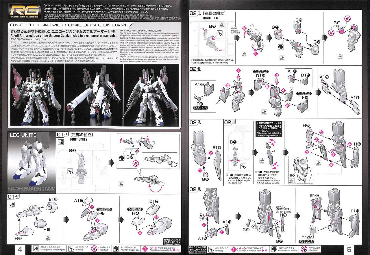  Bandai RG-30 Full Armor Unicorn Gundam 1/144 Scale Kit