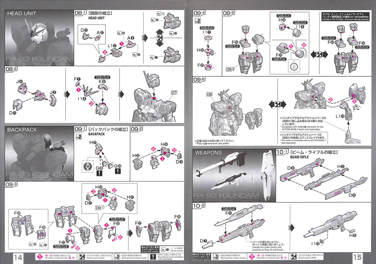  Bandai RG-32 V (Nu) Gundam 1/144 Scale Kit