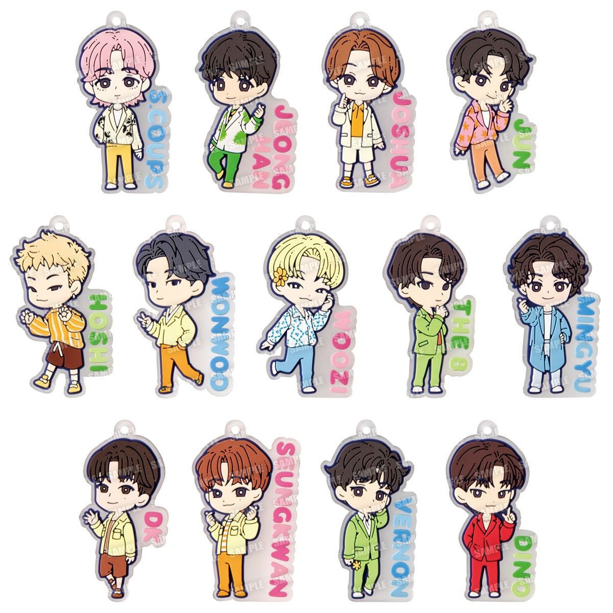  Bandai Candy PetiTEEN Rubber Mascot Collection (SEVENTEEN) 12pcs Box