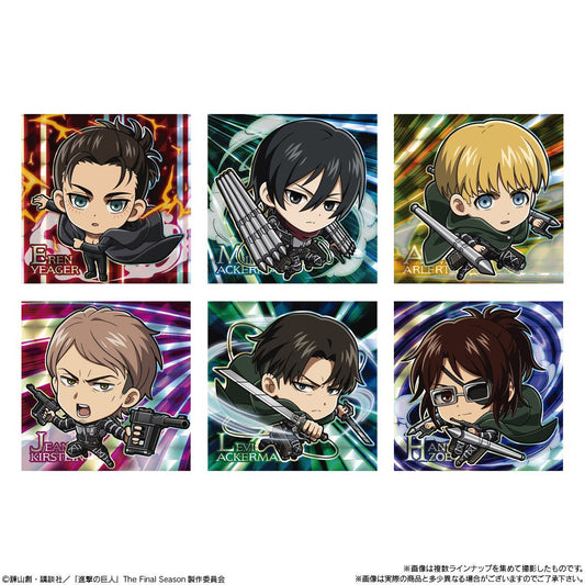  Bandai Candy Niformation Attack On Titan Deformed Metallic Sticker Collection 20pcs Box