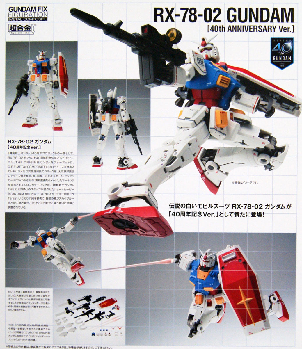  Bandai Gundam Fix Figuration Metal Composite RX-78-02 Figure (40th Anniversary Ver.)