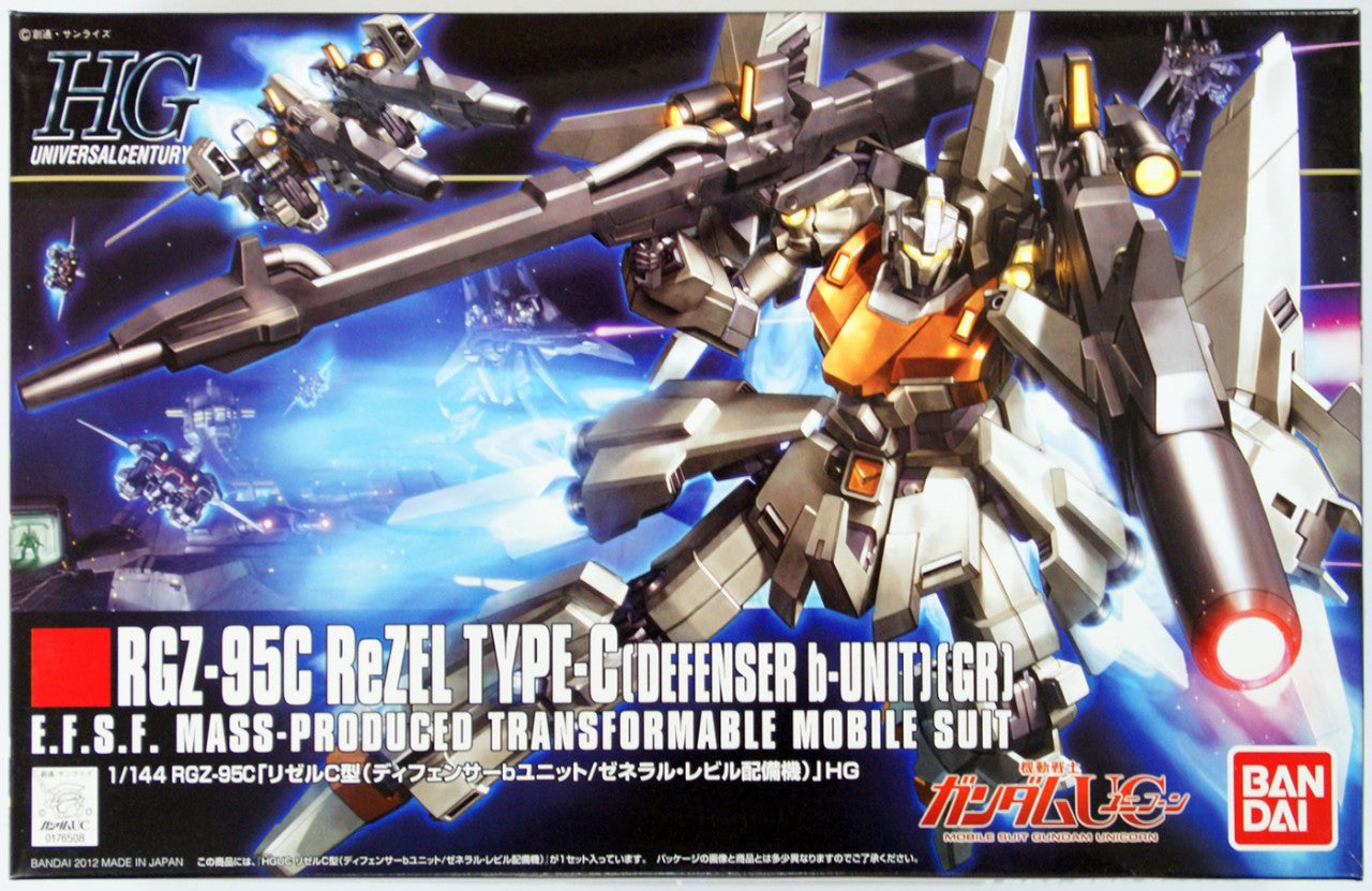  Bandai HGUC 142 Gundam TGZ-95C ReZEL Type-C (Deffenser B-unit) 1/144 Scale Kit