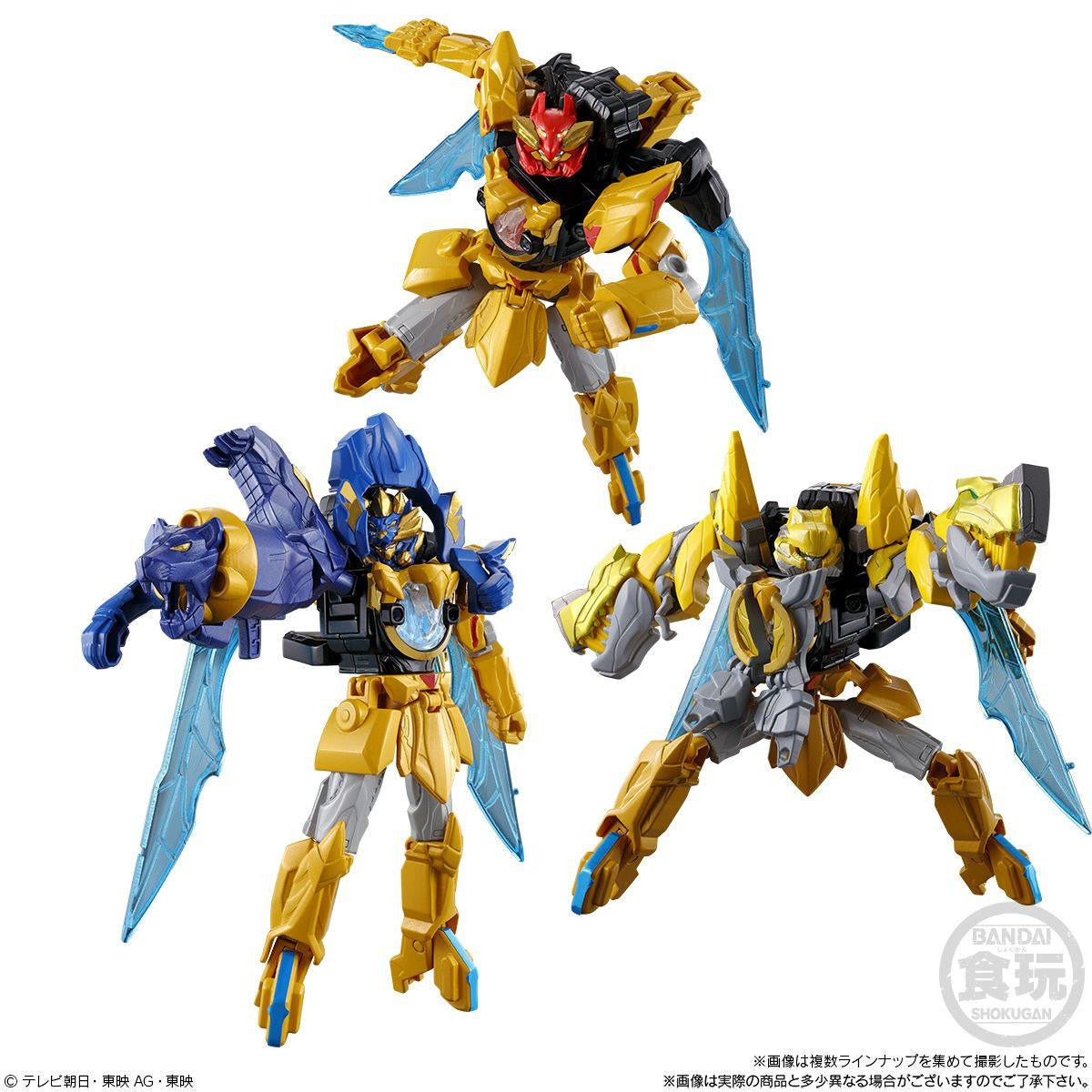  Bandai Candy MiniPla No.1 Gattai Series 01 - Tega Sword (Leon Buster 50 & Tyranno Hammer 50) 12pcs BOX (No.1 Sentai Gozyuger)