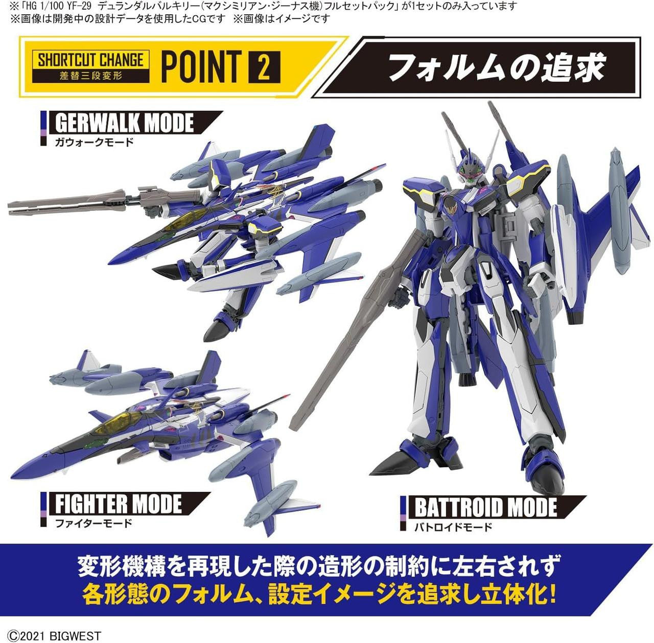  Bandai Macross 1/100 YF-29 Durandal Valkyrie (Maximilian Genus Machine) Full Set Pack Plastic Model