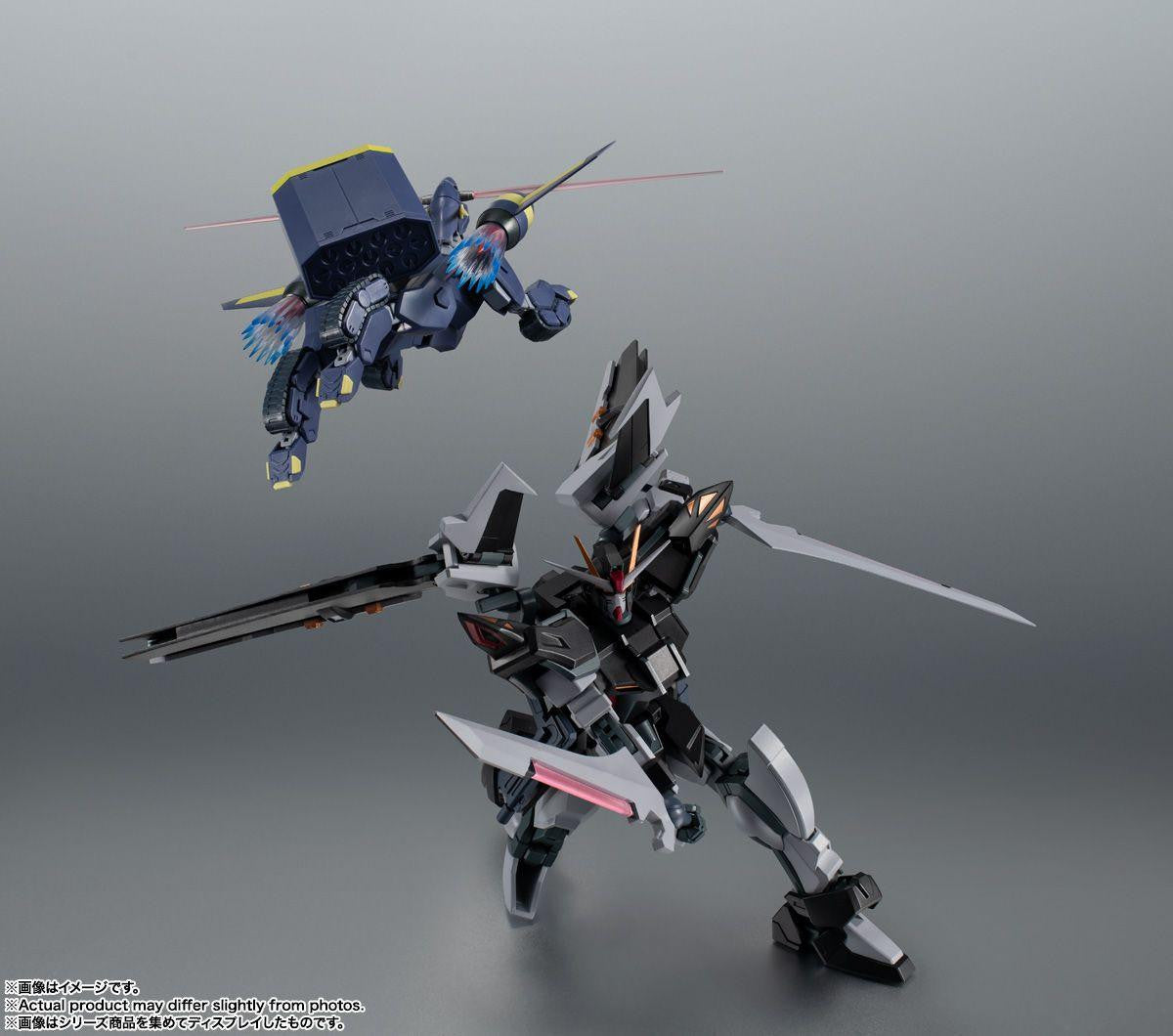  Bandai Robot Spirits -SIDE MS- GAT-X105E+AQM/E-X09S Strike Noir Gundam Ver. A.N.I.M.E. Figure (Mobile Suit Gundam SEED)