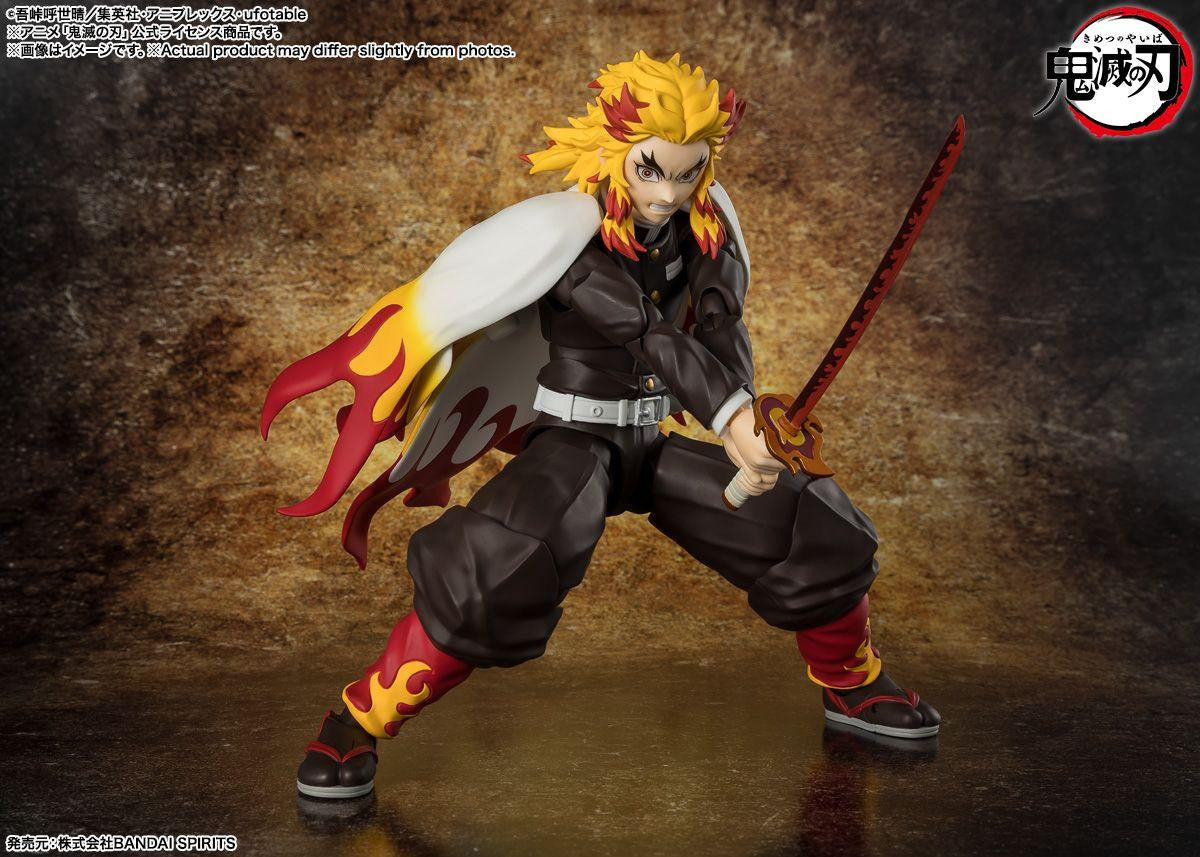  Bandai S.H. Figuarts Kyojuro Rengoku Figure (Demon Slayer: Kimetsu No Yaiba)
