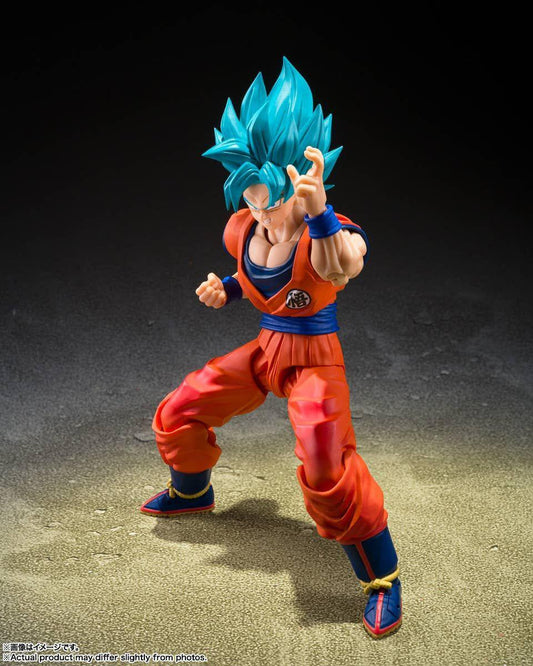  Bandai S.H.Figuarts Super Saiyan God Super Saiyan Son Goku - Blue Power Transcending Limits Figure (Dragon Ball Super)